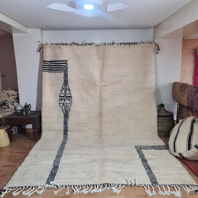 White Boqhar Marokkaans handgemaakt tapijt